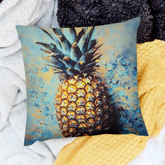 FCXZI Pineapple Decor Indoor Pillow Cover for Home Sofa Couch 24x24in