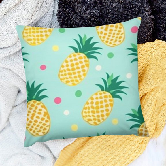 FCXZI Pineapple Pattern Decor Pillow Cover for Home Sofa Couch 20x20in