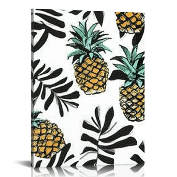 FCXZI Pineapple Print Canvas Wall Art Home Decor for Living Room 12x16in