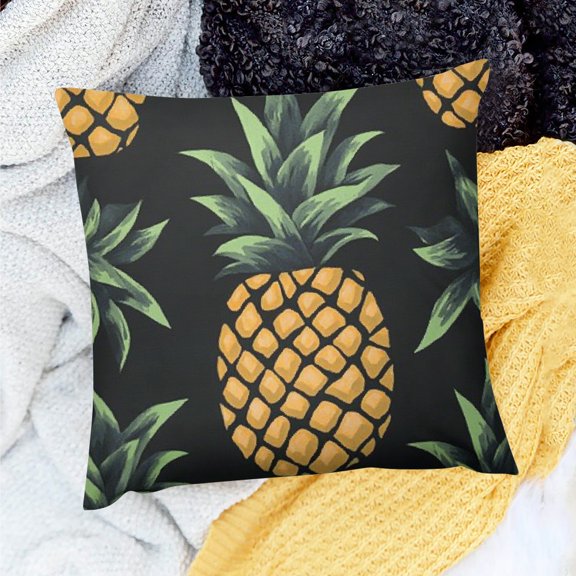 FCXZI Pineapple Square Cushion Cover for Home Sofa Couch Linen 24x24in