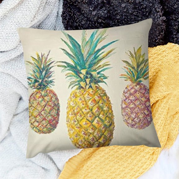 FCXZI Pineapple Theme Party Supplies Pillow Cushion Case for Home Sofa Couch Decor Linen 100% 18x18in
