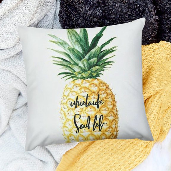 FCXZI Pineapple Throw Pillow Cover for Home Sofa Couch Linen 100% 20x20in