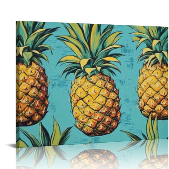 FCXZI Pineapples Canvas Prints Modern Wall Art Decor Ready To Hang - Home Office Hotel Salon Decor Gift 20x16in