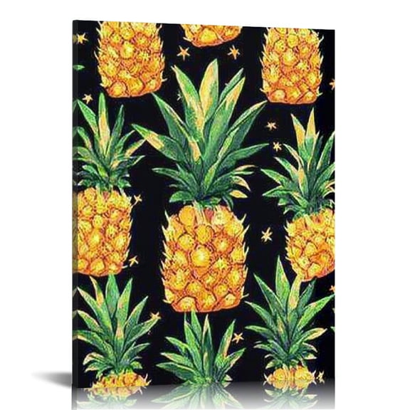 FCXZI Pineapples Pattern Modern Canvas Prints Wall Art Home Decor 16x20in