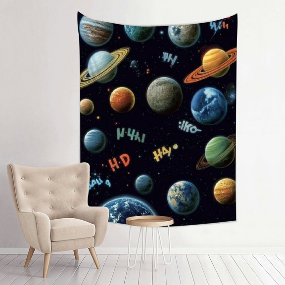 FCXZI Planets Wall Art Tapestry 100% Polyester Decorative Hanging 30*40in