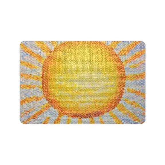 FCXZI Pointillism Sun Diatom Mud Bath Mat Quick Drying Home Decor 24x16in