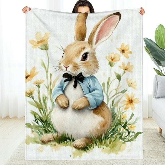 FCXZI Rabbit Beatrix Potter Cute Flannel Blanket - Soft Warm Multi-Purpose 30*40in
