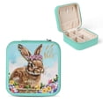 thumbnail image 1 of FCXZI Rabbit Flower Crown Basket Jewelry Box for Necklace, Ring, Earring - Compact Travel Case with Multiple Storage Spaces Green, 1 of 5