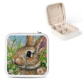 thumbnail image 1 of FCXZI Rabbit Flowers Daisies PU Leather Jewelry Box for Travel White, 1 of 5
