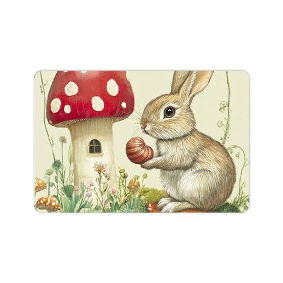 FCXZI Rabbit Mushroom Snail Diatom Mud Mats Non-Slip Home Fast Absorption 24x16in