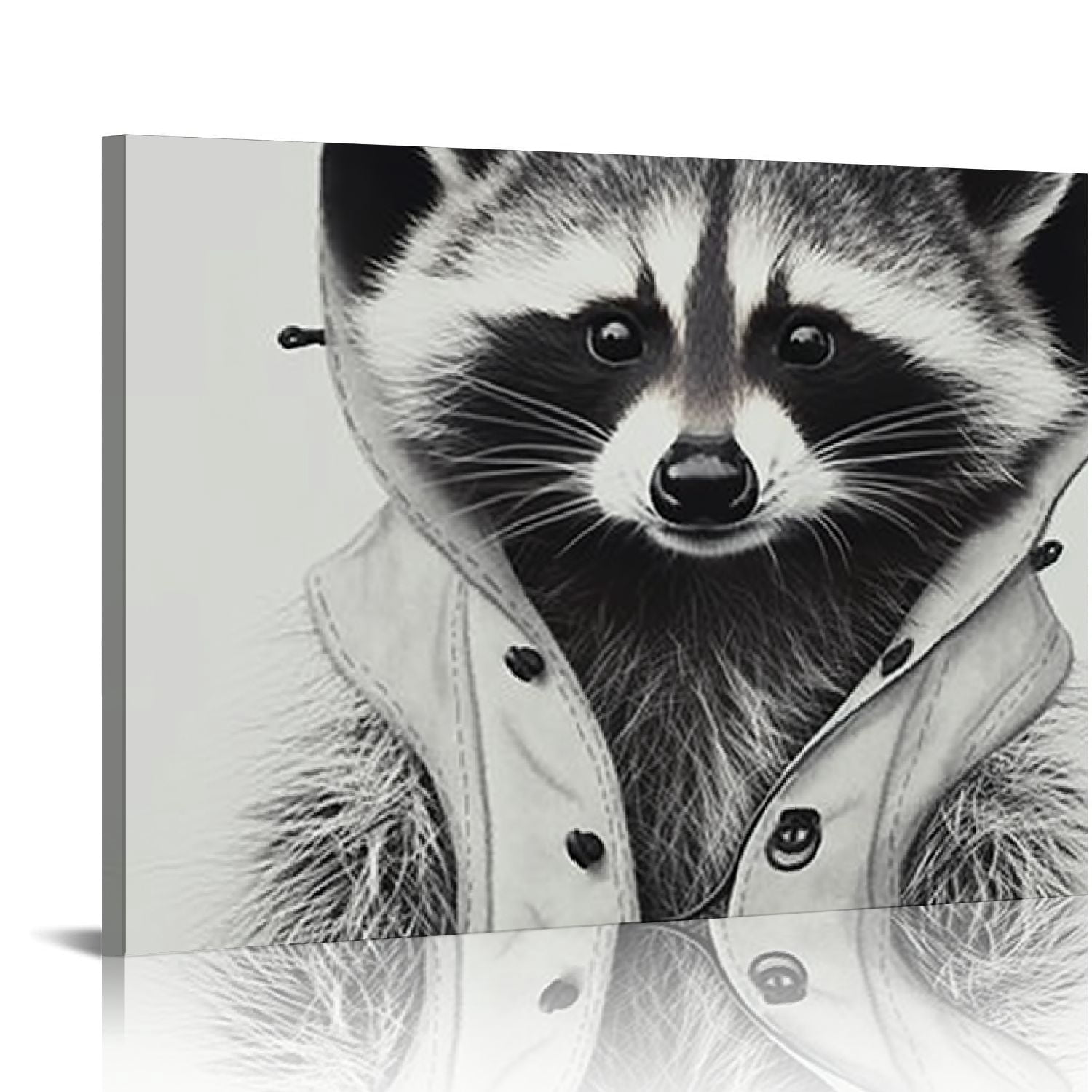 FCXZI Raccoon Bathroom Wall Art Raccoon Bathroom Painting Funny Animal ...