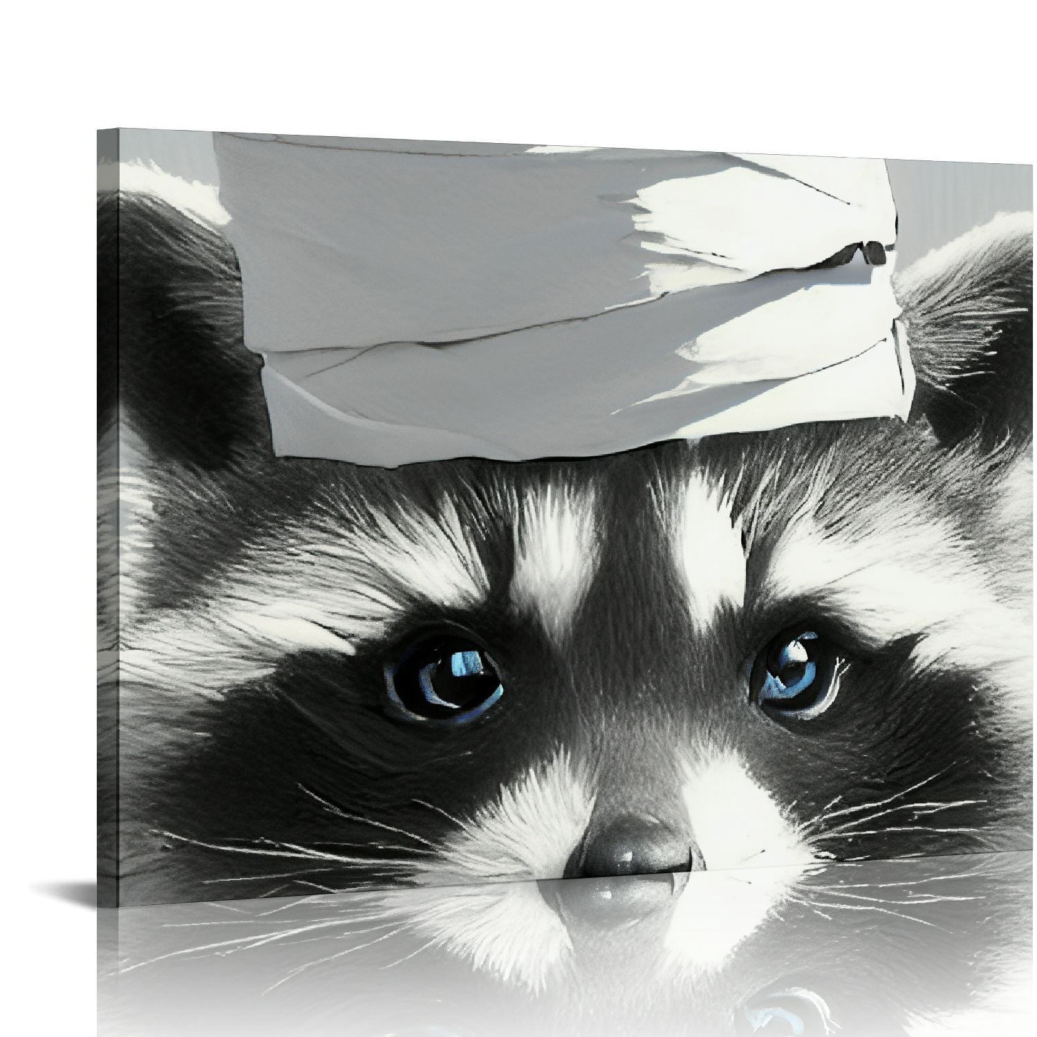 FCXZI Raccoon Bathroom Wall Art Raccoon Bathroom Painting Funny Animal ...