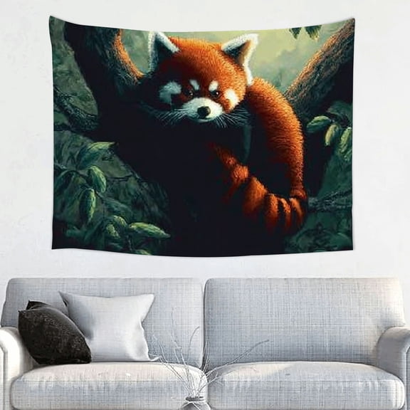 FCXZI Red Panda Tree Print Tapestry Wall Hanging Home Decor 40*30in