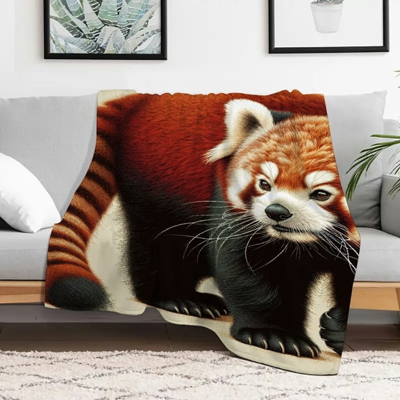 FCXZI Red Panda Warm Cozy Decorative Flannel Blanket Multi-Purpose 40x50in