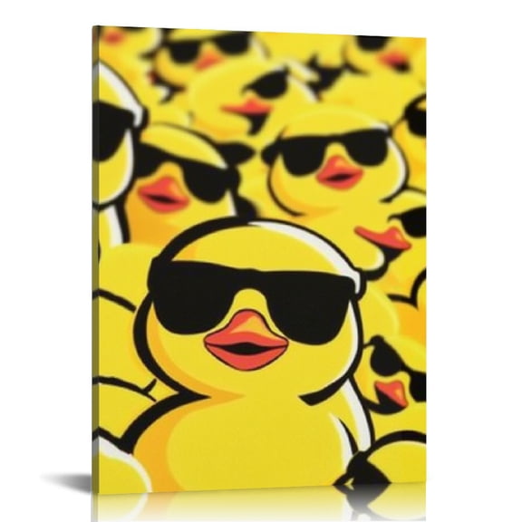 FCXZI Rubber Ducks Sunglasses Album Cover Canvas Art Print 12x16in
