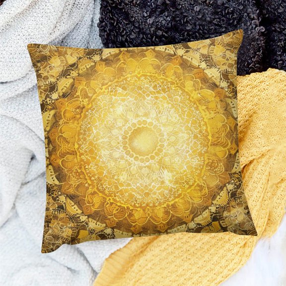 FCXZI Sacred Geometry Pillow Covers Decor 100% Linen Home Sofa Couch Decoration Birthday Gift 18x18in