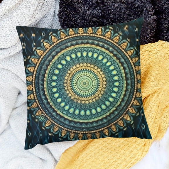 FCXZI Sacred Geometry Throw Pillow Cover 100% Linen for Home Sofa 20x20in