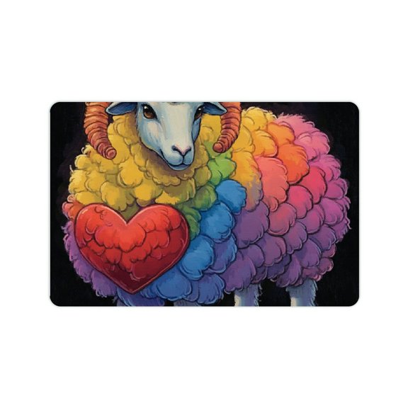 FCXZI Sheep Heart Colorful Diatom Mud Mats Non-Slip Fast Absorption 24x16in