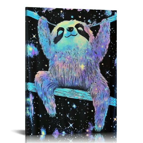FCXZI Sloth Galaxy Canvas Wall Art Modern Home Decor Prints 12x16in