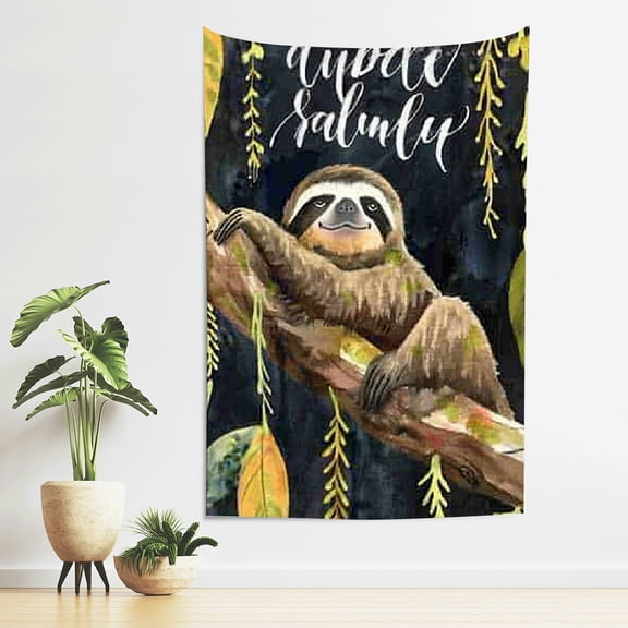 FCXZI Sloth Tree Branch Tapestry Wall Hanging Home Decor 100% Polyester 40*60in