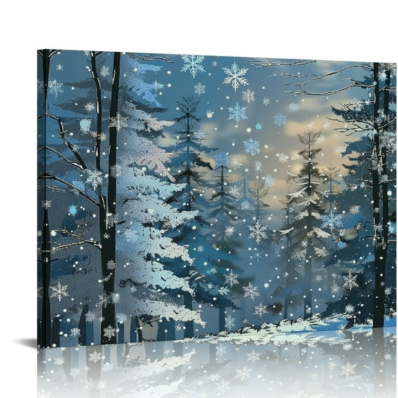 FCXZI Snow Flakes Canvas Prints Wall Art Ready To Hang Room Home Decor - Perfect Gift for Various Occasions 16x12in