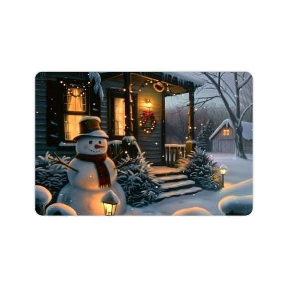 FCXZI Snowman Christmas Home Bath Rug Diatom Mud Quick Drying 24x16in
