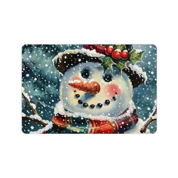 FCXZI Snowman Christmas Home Diatom Mud Bath Rug Mat with Rubber Backing Technology 24x16in