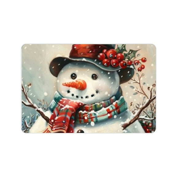FCXZI Snowman Christmas Home Diatom Mud Quick Dry Bath Rug 24x16in