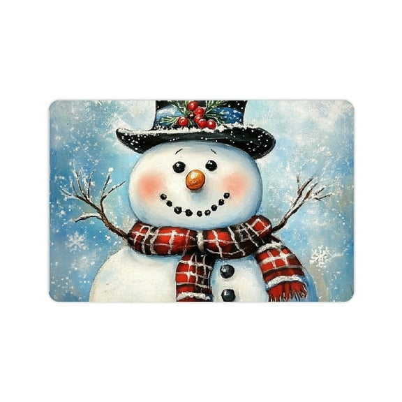 FCXZI Snowman Diatom Mud Mats Non-Slip Quick Drying Home Decor 24x16in