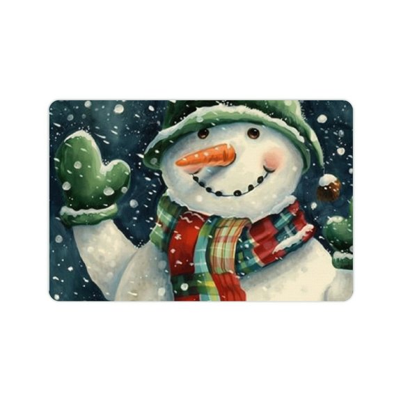 FCXZI Snowman Home Diatom Mud Quick Drying Bath Rug Mat with Rubber Backing Technology, Easy to Store, Super Water Absorption - Perfect for Home Decor 24x16in