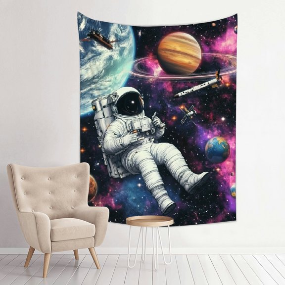 FCXZI Space Station Planets Space Shuttle Wall Hanging Tapestry 30*40in