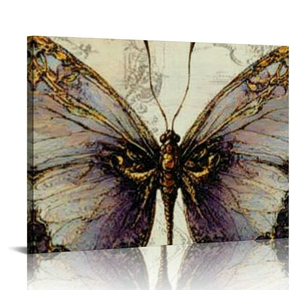 FCXZI Spiritual Crystal Butterfly Papillons Butterfly Vintage Canvas Art Prints,Boho Aesthetic Collage kit Wall Specimens Butterflies Painting & Prints for Decor Bedroom,Living Room,Bathroom