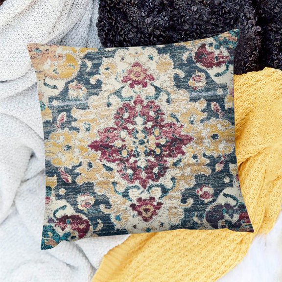 FCXZI Square Cushion Cover Colorful Flemish Baroque Indoor Decor 18x18in