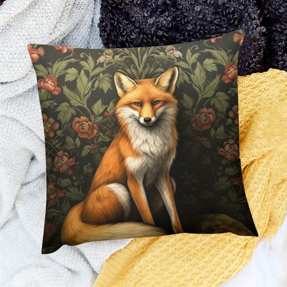 FCXZI Square Cushion Cover Fox Party Supplies for Home Sofa Couch 18x18in
