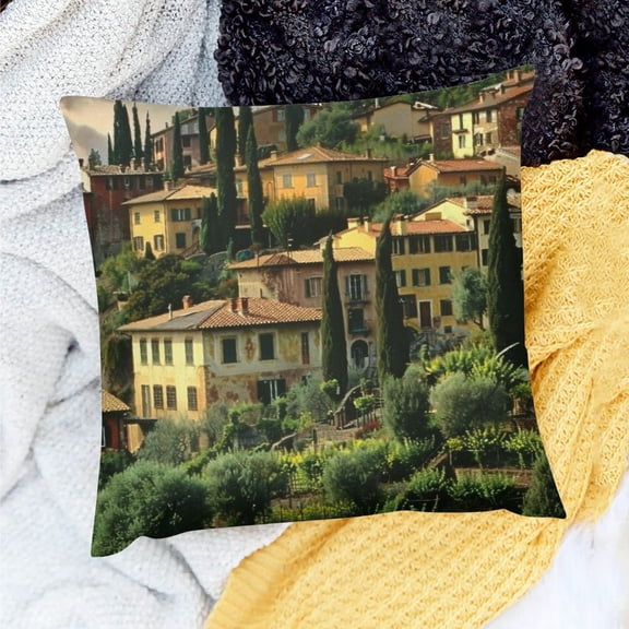 FCXZI Square Cushion Cover Renaissance Theme Home Decor for Sofa Couch - 100% Linen, Set of 1, Outdoor Use, 3 Sizes 18x18in