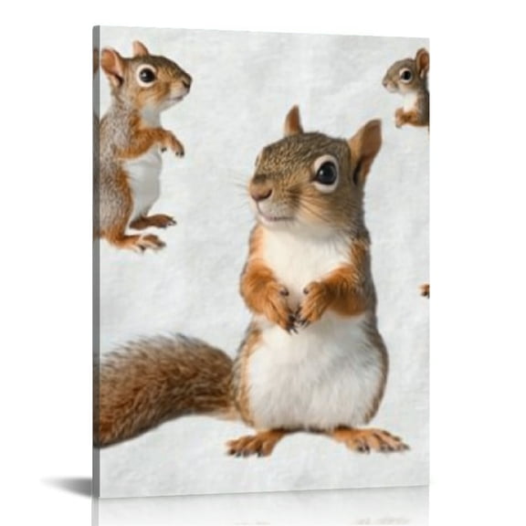 FCXZI Squirrel Canvas Print Wall Art Home Decor for Living Room Office 12x16in