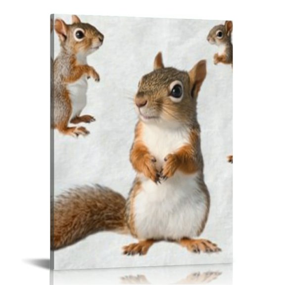 FCXZI Squirrel Canvas Print Wall Art Home Decor for Living Room Office 16x20in