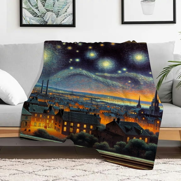 FCXZI Starry Night Sky Flannel Blanket for Couch Bed Sofa 30x40in