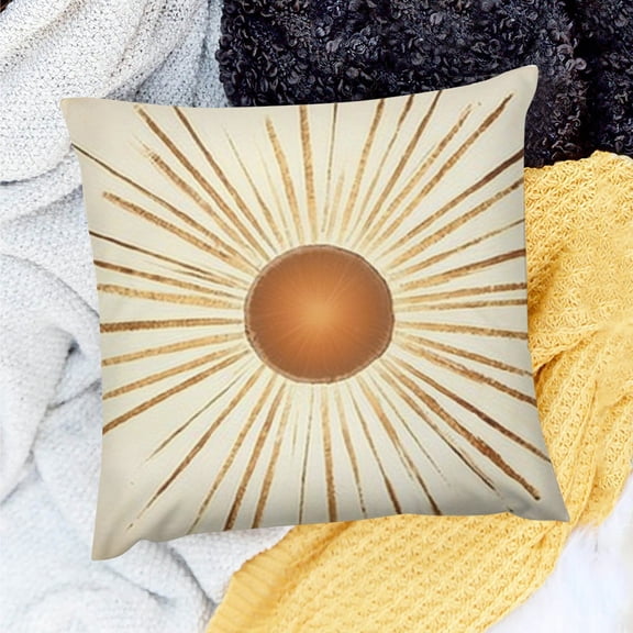 FCXZI Sunburst Decorative Pillow Case for Home Sofa Couch Linen 18x18in