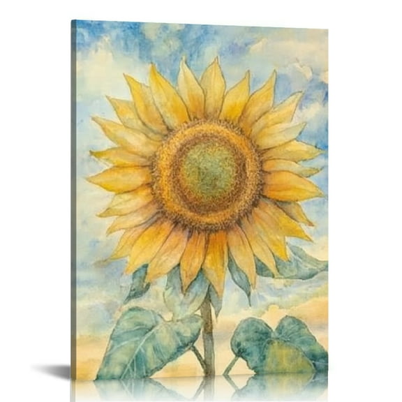 FCXZI Sunflower Canvas Wall Art Prints Home Decor for Living Room 12x16in