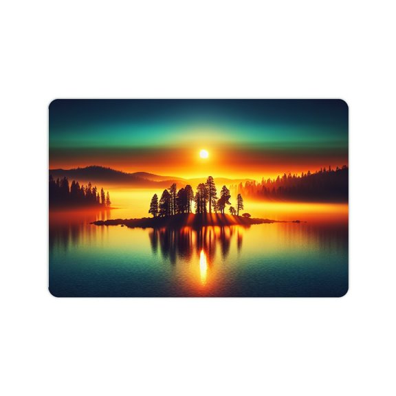 FCXZI Sunset Lake Mist Diatom Mud Mats Non-Slip Home Environmentally Friendly Easy to Clean 24x16in