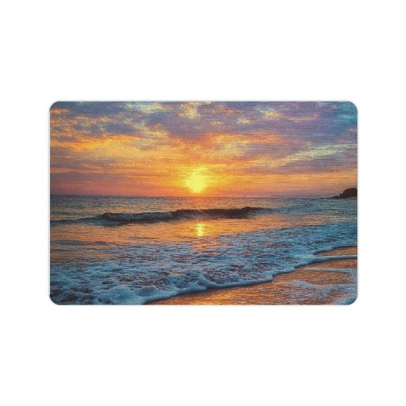 FCXZI Sunset Ocean Beach Diatom Mud Mats Non-Slip Fast Absorption 24x16in