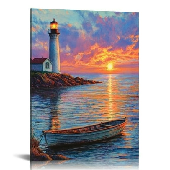 FCXZI Sunset Wall Decor Canvas Art for Home Living Room Office 12x16in