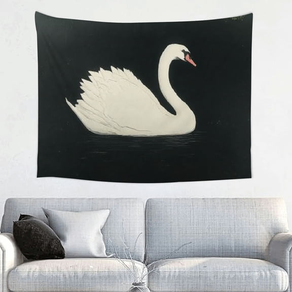 FCXZI Swan Lake Forest Tapestry Wall Hanging for Bedroom Living Room 40*30in
