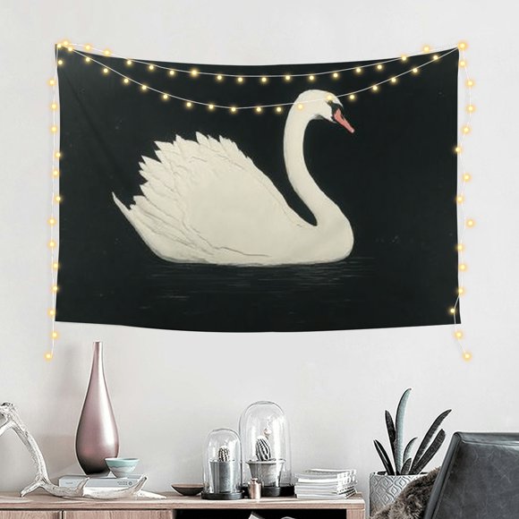 FCXZI Swan Lake Forest Tapestry Wall Hanging for Bedroom Living Room 60*40in