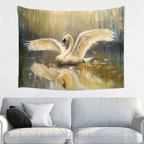 FCXZI Swan Lake Tapestry Wall Hanging Home Decor 100% Polyester 40*30in