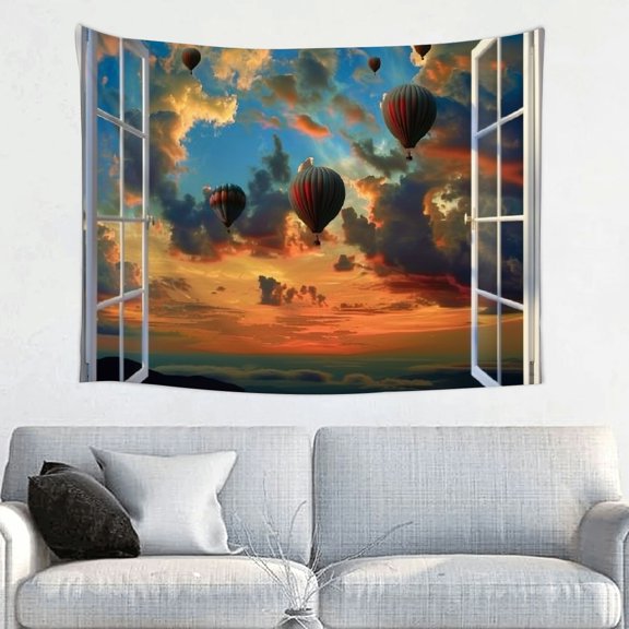 FCXZI Tapestry Wall Hanging Balloons Sunset Sky Print Home Decor 40*30in