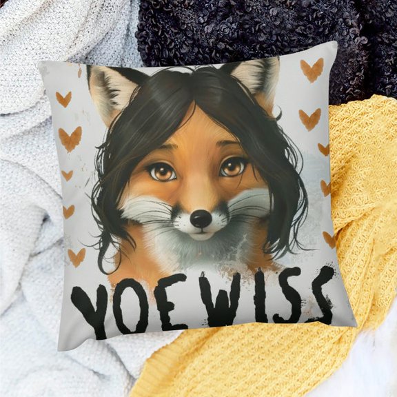 FCXZI Throw Pillow Cover Fox Theme for Home Sofa Couch Linen 100% - Set of 1, Various Sizes, Invisible Zipper Design 20x20in