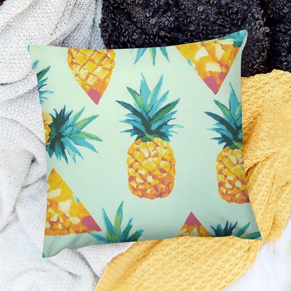 FCXZI Throw Pillow Cover Pineapple Triangles Square Cushion Cover 20x20in