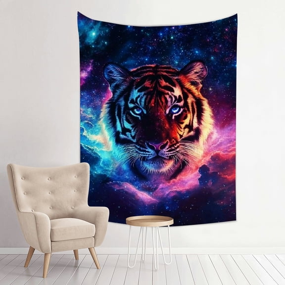 FCXZI Tiger Galaxy Space Art Wall Hanging Tapestry 100% Polyester 30*40in
